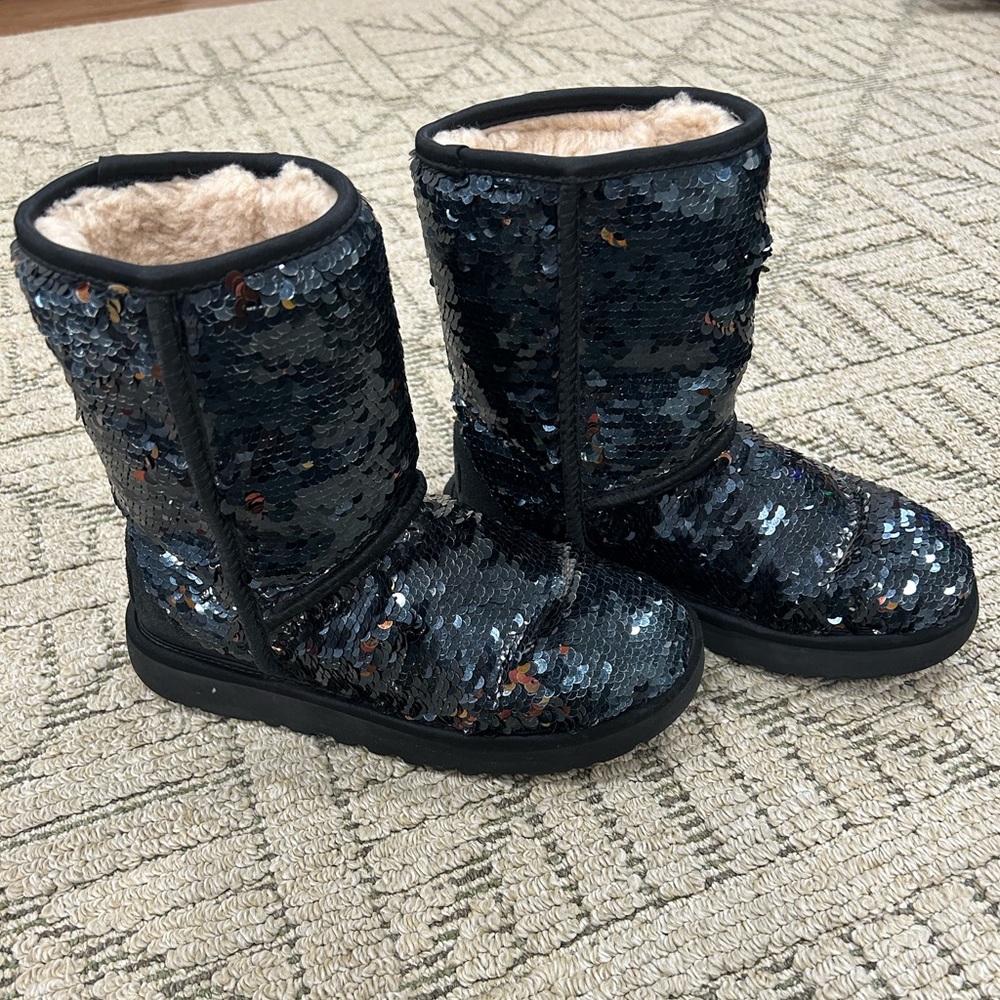 UGG Black Sequin boots size 5